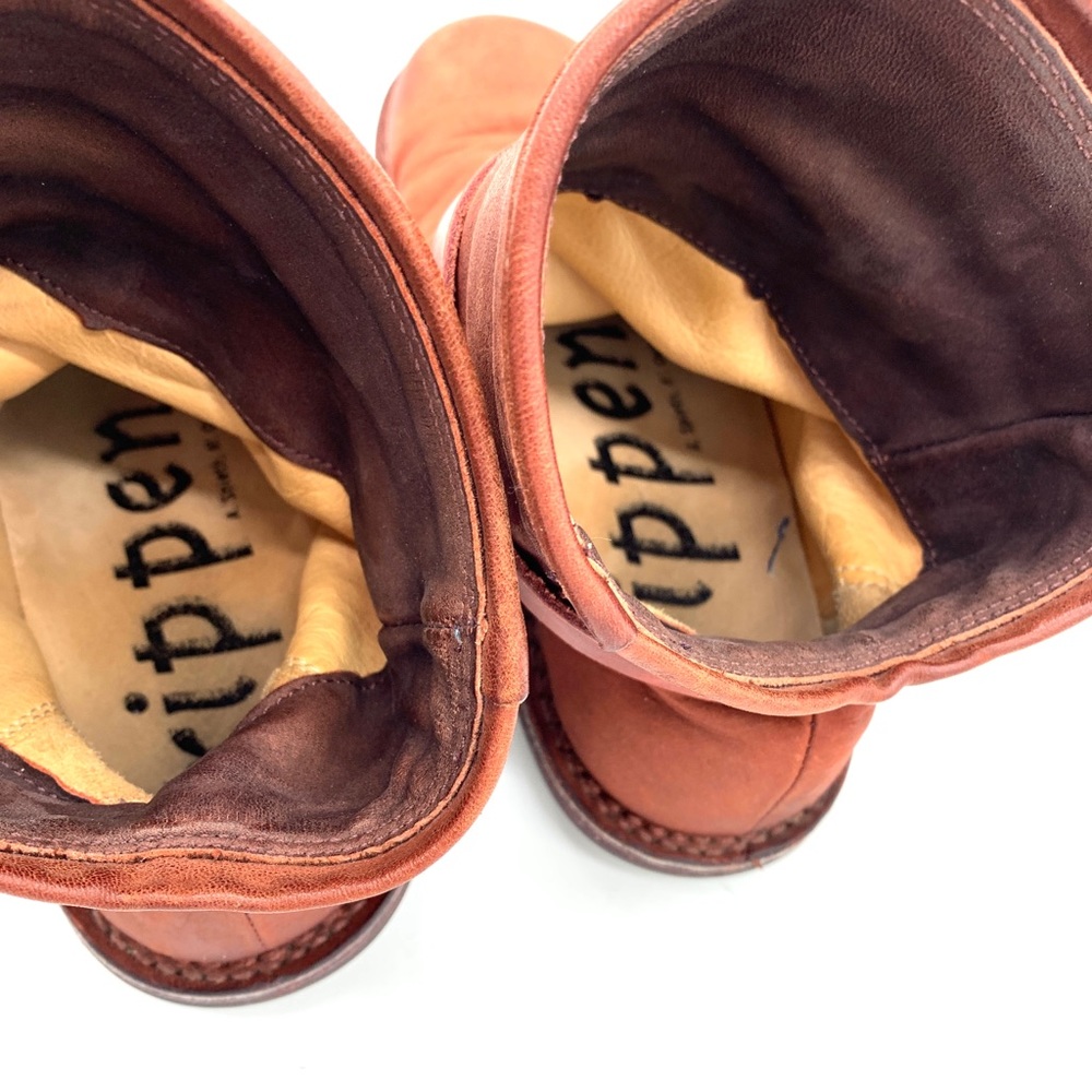 Trippen Bomb Orange Brown Leather Ankle Boots - Picture 6 of 13